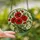 Nature Enthusiasts' Fiery Red Poppy Deep Green Leaves Stained Glass Tiffany Art Mosaic Pattern Stained Glass Suncatcher - 2