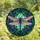 Nature Art Lovers' Majestic Tiffany Stained Glass Dragonfly Jewel Tone Blue Purple Pink Aqua Green Leaf Berry Mosaic Stained Glass Suncatcher - 4