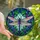 Nature Art Lovers' Majestic Tiffany Stained Glass Dragonfly Jewel Tone Blue Purple Pink Aqua Green Leaf Berry Mosaic Stained Glass Suncatcher - 1