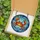 Ocean Lovers' Intricate Stained Glass Happy Crab Glowing Orange Red Yellow Aqua Blue Underwater Mosaic Stained Glass Suncatcher - 5