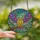 Nature Art Enthusiasts' Glowing Tiffany Style Owl Mosaic with Pink Blossoms & Emerald Foliage Stained Glass Suncatcher - 2