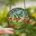 Nature Lovers' Detailed Tiffany Stained Glass Orange & Blue Butterflies Floral Mosaic Stained Glass Suncatcher - 1