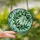 Artful Individuals' Stained Glass Olive Branch Emerald Aqua Jewel Tone Pattern Stained Glass Suncatcher - 2