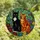 Cat Lovers' Tiffany Style Stained Glass Black & Orange Cats Vibrant Garden Floral Mosaic Stained Glass Suncatcher - 4