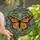 Nature Enthusiasts' Intricate Tiffany Stained Glass Monarch Butterfly Floral Jewel Tone Pattern Stained Glass Suncatcher - 1