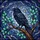 Art Lovers' Intricate Stained Glass Raven Twilight Mosaic Jewel Tones Teal Blue Violet Stained Glass Suncatcher - 7