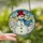 Winter Art Enthusiasts' Vibrant Tiffany Style Snowman Winter Landscape Mosaic Jewel Tone Design Stained Glass Suncatcher - 2