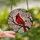 Art Admirers' Vibrant Red Cardinal Pink Cherry Blossom Tiffany Glass Mosaic Pattern Stained Glass Suncatcher - 2