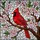 Art Admirers' Vibrant Red Cardinal Pink Cherry Blossom Tiffany Glass Mosaic Pattern Stained Glass Suncatcher - 7
