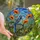 Nature Lovers' Intricate Stained Glass Blue Bird Orange Poppy Wildflower Mosaic Stained Glass Suncatcher - 1