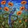 Nature Lovers' Intricate Stained Glass Blue Bird Orange Poppy Wildflower Mosaic Stained Glass Suncatcher - 7
