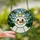 Holiday Decor Lovers' Cheerful Snowman Stained Glass Mosaic Bright White Yellow Orange Festive Winter Scene Stained Glass Suncatcher - 2