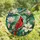 Nature Lovers' Vibrant Red Cardinal White Magnolia Stained Glass Mosaic Design Stained Glass Suncatcher - 4