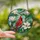 Nature Lovers' Vibrant Red Cardinal White Magnolia Stained Glass Mosaic Design Stained Glass Suncatcher - 2