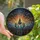 Gothic Art Admirers' Vibrant Tiffany Stained Glass Skeletal Hands Graveyard Spire Blue Orange Jewel Tones Stained Glass Suncatcher - 1