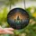 Gothic Art Admirers' Vibrant Tiffany Stained Glass Skeletal Hands Graveyard Spire Blue Orange Jewel Tones Stained Glass Suncatcher - 2