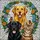 Pet Lovers' Vibrant Stained Glass Trio: Golden Retriever, Black Labrador, Tabby Cat, Botanical Wreath, Jewel Tones Mosaic Stained Glass Suncatcher - 7