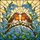 Romantic Nature Lovers' Vibrant Orange Robin Blue Forget-Me-Not Stained Glass Floral Stained Glass Suncatcher - 7