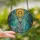Nature Lovers' Majestic Stained Glass Stag Blue Eyes Elaborate Antlers Golden Sun Moon Mosaic Teal Icy Blue Ethereal Forest Pattern Stained Glass Suncatcher - 2