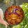 Halloween Enthusiasts' Glowing Amber Stained Glass Jack-o'-Lantern Witch Hat & Purple Spider Autumn Mosaic Stained Glass Suncatcher - 1