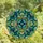 Art Lovers' Intricate Stained Glass Geometric Sapphire Emerald Golden Triangular Mosaic Pattern Stained Glass Suncatcher - 4