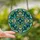 Art Lovers' Intricate Stained Glass Geometric Sapphire Emerald Golden Triangular Mosaic Pattern Stained Glass Suncatcher - 2