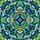 Art Lovers' Intricate Stained Glass Geometric Sapphire Emerald Golden Triangular Mosaic Pattern Stained Glass Suncatcher - 7