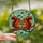 Nature Enthusiasts' Intricate Stained Glass Squirrels Acorn Woodland Mosaic, Tiffany Style Jewel Tones Orange Red Aqua Green Stained Glass Suncatcher - 2