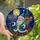 Holiday Decor Enthusiasts' Stained Glass Santa Gnome with Menorah & Festive Christmas Tree Mosaic Stained Glass Suncatcher - euIbLDGT5g