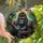 Nature Lovers' Majestic Gorilla Tiffany Style Jungle Mosaic Emerald Green Orange Art Stained Glass Suncatcher - 1