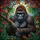 Nature Lovers' Majestic Gorilla Tiffany Style Jungle Mosaic Emerald Green Orange Art Stained Glass Suncatcher - 7