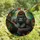 Nature Lovers' Majestic Gorilla Tiffany Style Jungle Mosaic Emerald Green Orange Art Stained Glass Suncatcher - 4