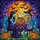 Spooky Aesthetic Fans' Tiffany Style Gothic Tea Party Mosaic with Blue Skeleton, Witch Hat, Glowing Jack-O'-Lanterns Stained Glass Suncatcher - 7
