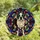 Boston Terrier Lovers' Luminous Black White Deep Red Teal Tiffany Style Geometric Mosaic Stained Glass Suncatcher - 9b6hebXp59