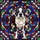 Boston Terrier Lovers' Luminous Black White Deep Red Teal Tiffany Style Geometric Mosaic Stained Glass Suncatcher - 7