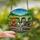Farm Life Fans' Tiffany Stained Glass Baby Cow Trio Amber Green Mosaic Stained Glass Suncatcher - 2
