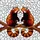 Red Panda Lovers' Fiery Orange Nuzzle Jewel Tone Tiffany Stained Glass Mosaic Stained Glass Suncatcher - 7