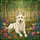 Nature Art Lovers' Tiffany Stained Glass White German Shepherd Wildflower Forest Mosaic, Vibrant Jewel Tones Stained Glass Suncatcher - 7