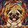 Pug Lovers' Adorable Pug Dog Tiffany Stained Glass Jewel Tone Intricate Mosaic Pattern Stained Glass Suncatcher - 7