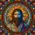 Art Lovers' Serene Bearded Portrait Mosaic Jewel Tone Stained Glass Geometric Pattern Stained Glass Suncatcher - 5