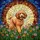 Poodle Parents' Stained Glass Apricot Poodle Wildflower Meadow Tiffany Style Jewel Tones Sunburst Mosaic Stained Glass Suncatcher - 7