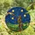 Cat Lovers' Jewel Tone Stained Glass Cat & Hand Creation Starry Night Blue Yellow Orange Mosaic Stained Glass Suncatcher - 4