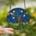 Cat Lovers' Jewel Tone Stained Glass Cat & Hand Creation Starry Night Blue Yellow Orange Mosaic Stained Glass Suncatcher - 2
