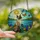 Cat Lovers' Radiant Tiffany Stained Glass Siamese Cat Butterflies Wildflowers Lake Design Stained Glass Suncatcher - 2