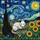 Nature Art Lovers' Tiffany Stained Glass Opossum Sunflower Starry Night Jewel Tone Mosaic Pattern Stained Glass Suncatcher - 7