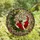 Christmas Lovers' Glowing Tiffany Stained Glass Santa Reading Crescent Moon Red Green Holly Mosaic Pattern Stained Glass Suncatcher - 4