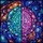 Cosmic Art Lovers' Intricate Tiffany Glass Brain Nebula Mosaic Blue Purple Pink Starbursts Stained Glass Suncatcher - 7