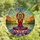 Meditative Art Lovers' Edge-to-Edge Stained Glass Tiffany Style Yoga Lotus Jewel Tone Mosaic Stained Glass Suncatcher - 4