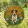 Jack Russell Terrier Owners' Vibrant Tiffany Stained Glass Jack Russell Wildflower Mosaic Art Yellow Orange Green Stained Glass Suncatcher - 4