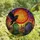Gothic Art Lovers' Intricate Stained Glass Raven Tombstone Purple Orange Twilight Sky Design Stained Glass Suncatcher - 4